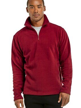 $15 SALE Men's Knocker Polar Fleece Quarter Pullover - Burgundy